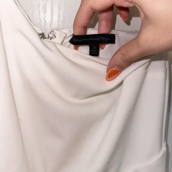 Chic White Rhinestone Flare Jumpsuit - Picture 4 of 5